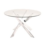 Chrome and Glass Round Dining Table